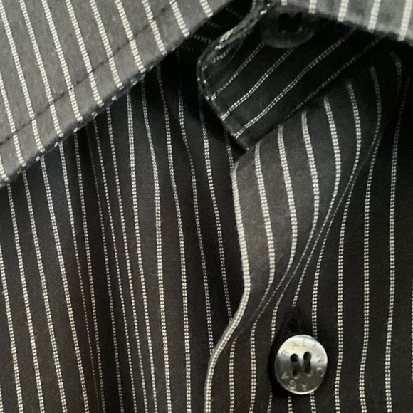 Balenciaga Men’s Button down shirt Pinstripe Black White 100% cotton FLAW XL - Picture 11 of 14